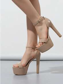 Women Heeled Sandals - 米色 - 查看 2