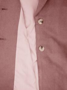 Aveloria Modichic 女式缺口领双排扣长袖休闲优雅OL通勤仿麂皮西装外套 - 粉色 - 查看 7