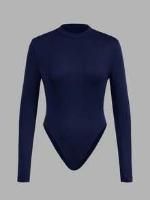 Slaydiva 3pcs/Set Casual Solid Color Versatile Layering Turtleneck Long Sleeve Bodysuit, Suitable For Autumn/Winter, Plus Size - Multicolor - View 4