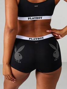 Missguided x Playboy 女士胸罩和内裤套装 - 黑色 - 查看 5
