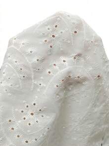 SHEIN Plus Size Women Fashion Elegant Casual Mesh Embroidered Blouse - White - View 6