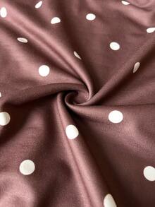 Rustia Plus Size Women's Polka Dot Sweatshirt, Brown, Casual & Comfortable Pullover Sweatshirt For Autumn/Winter Casual - Brown - View 7