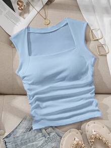 SHEIN EZwear 2pcs/Pack Padded Bralette Style Sexy Slim Fit Women's Tank Top, Built-In Bra - Multicolor - View 6