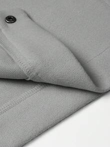 Manfinity Homme Men's Long Sleeve Solid Color Casual Overcoat For Autumn/Winter - Light Grey - View 9