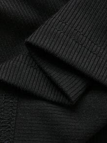 Dazy Kids Tween Girls Crew Neck Fitted Long Sleeve Knit T-Shirt, Fall - Black - View 8