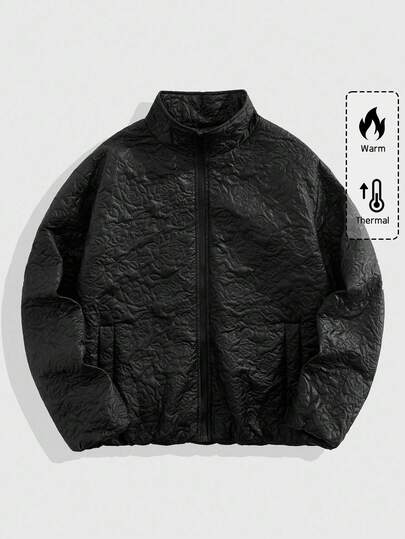 Street Life معطف شتوي رجالي ذو لون أحادي وملمس متناسق