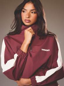 MISSGUIDED Half Zip Track Jacket With Contrast Panel Details For Casual Streetwear Christmas