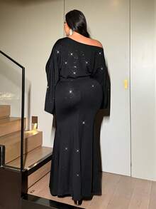 NU&NOW Plus Size Sexy Off-The-Shoulder 2 Pieces Set - Black - View 7