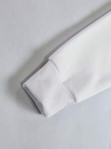 INAWLY 女士极简印花长袖常规卫衣 - 白色 - 查看 5