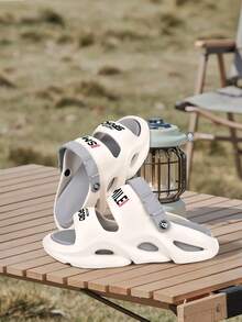 1 par de sandalias de moda para hombre, sandalias casuales para exterior, sandalias deportivas de EVA para hombre, antideslizantes, cómodas y transpirables, muy adecuadas para caminar en la playa, baño interior, piscina, jardín. - Beis - Ver 6