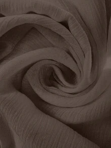 EMERY ROSE 大码女式休闲日常通勤纯色方领荷叶边袖撞色蕾丝宽松衬衫，春秋季 - 棕色 - 查看 7