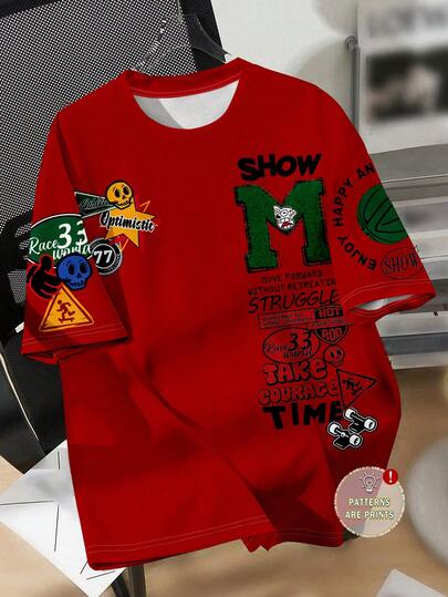 SHEIN Tween Boy 休闲简约圆领短袖 T 恤，适合夏季