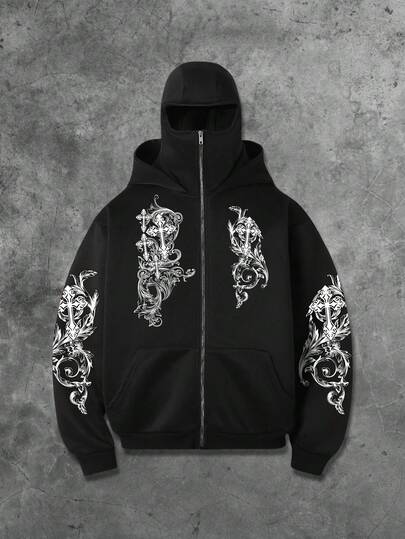 Sudadera de hombre negra de moda y cómoda, otoño/invierno