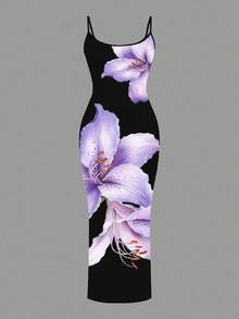 Slaydiva 2025/Trang phục mùa hè cho nữ/Trang phục mùa thu cho nữ/Váy mùa hè cho nữ/Váy thanh lịch cho nữ/Váy dự tiệc cưới cho nữ/Trang phục nghỉ mát cho nữ/Đi chơi/Trang phục sang trọng cho nữ/Váy không tay tối giản họa tiết hoa thường ngày - Nhiều màu - Xem 3