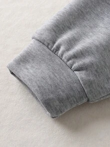 Genkimix Kids Bộ 3 món/Bộ áo khoác dài tay in chữ thoải mái cho bé gái tuổi teen + áo thun cổ tròn dài tay + quần dài, chất vải mềm mại và thoải mái, thích hợp mặc hàng ngày ở trường, tiệc tùng, đi nghỉ, mua sắm, v.v. - Xám - Xem 6