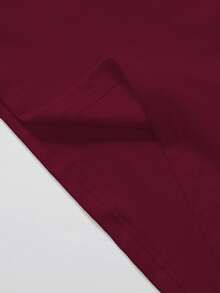 EMERY ROSE Ladies' Casual Floral Printed Round-Neck T-Shirt, Suitable For Women To Wear In Spring And Autumn - Burgundy - View 3