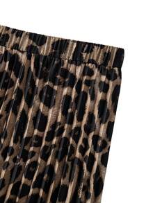 GlowEve CURVE 大码女式时尚优雅复古休闲豹纹百褶裙 - 彩色 - 查看 3