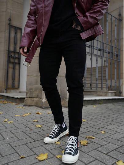 Artur Kramer 男士水洗纯色弹力紧身牛仔裤铅笔裤