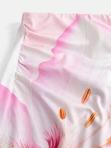 SHEIN Teen Girl Tropical Print Backless Maxi Dress 2 Pieces Set, Pink