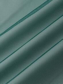 GlowEve 女士收腰A字网纱拼接圣诞假日优雅日常通勤时尚法式街头复古百搭新年商务绿色长袖连衣裙，秋冬款 - 墨綠色 - 查看 7