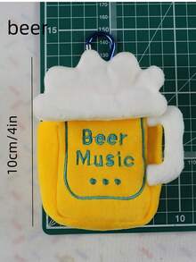 1个美味食物主题可爱（非毛绒柔软填充）耳机收纳盒兼零食钱包 - 多功能卡通迷你包，可收纳耳机线和零钱包（汉堡/薯条/牛奶/面包款式） - 青少年及成人可爱配饰