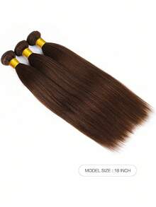 4# Brown Light Yaki Straight Human Hair Bundels Unprocessed Brazilian Virgin Hair Chocolate Brown Yaki Straight 3 Bundles Human Hair Double Wefts Extensions For Women