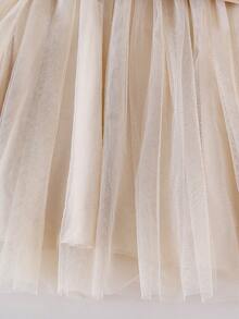 SHEIN Playful Pals 1pc Girls Butterfly Decor Round Neck Long Sleeve Mesh Hem Dress, Fresh & Elegant Fashion, Cute & Sweet, Suitable For Autumn/Winter