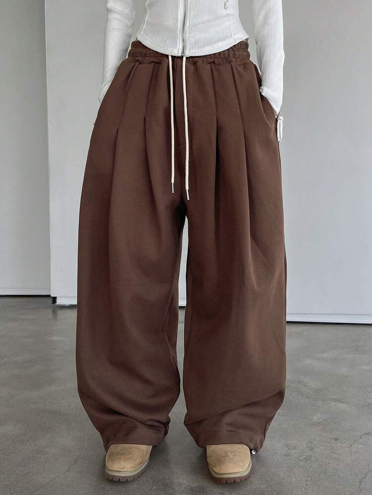 Women's High Waist Loose Fit Wide Leg Maxi Pants, Casual And Versatile