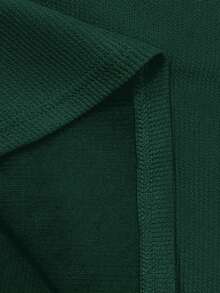 Franclia Elegant Commuter Solid Color Ruched Fishtail Skirt - Dark Green - View 5