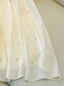 SHEIN Clasi 女士纯色仿珍珠装饰优雅通勤裙