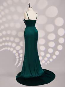 Coutiva Vestido de noche formal (muy adornado) - Verde Oscuro - Ver 12