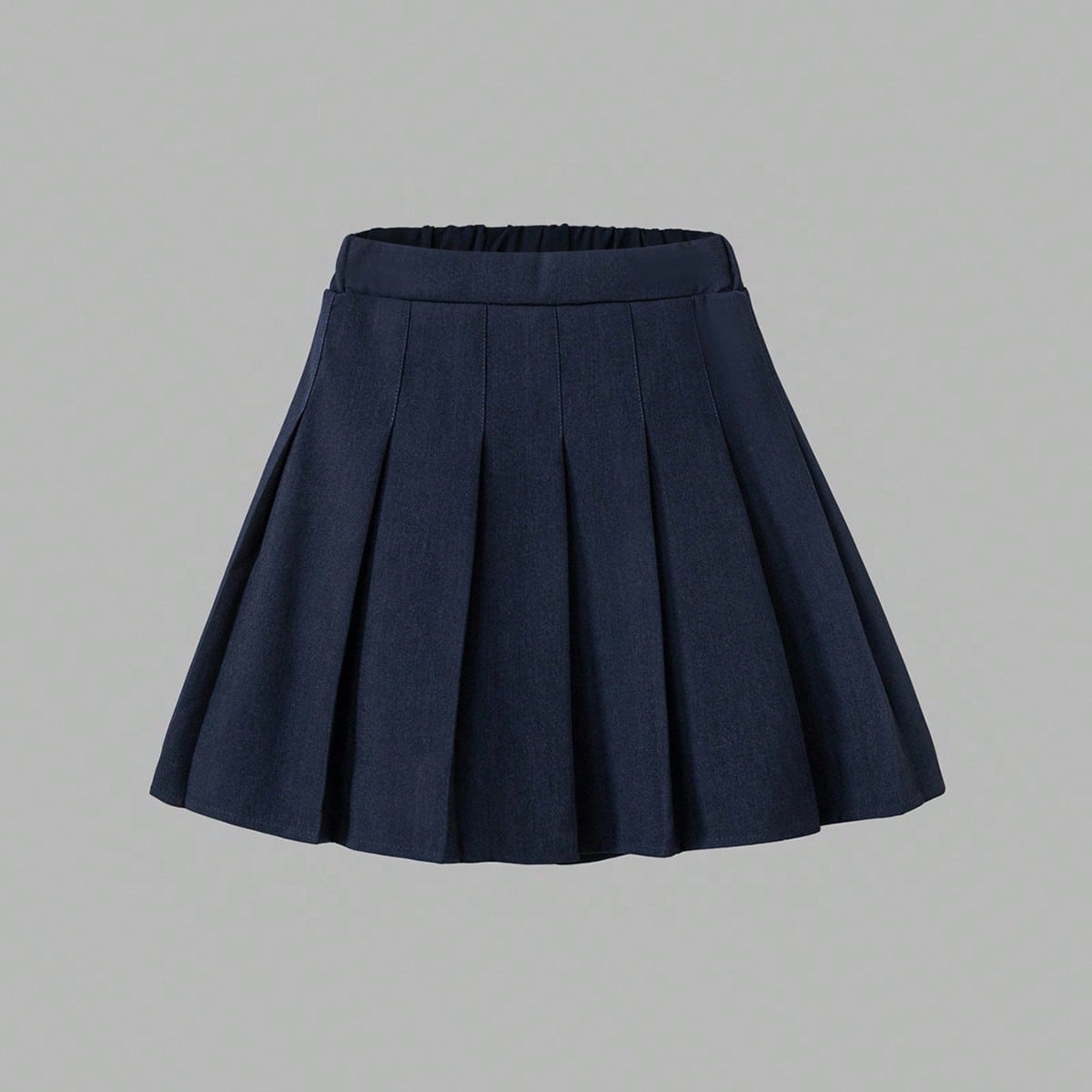 Falda corta casual arrugada de color liso para niñas preadolescentes, ideal para vacaciones, verano y viajes