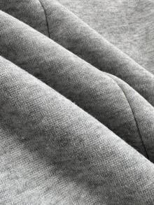 Flirla Casual Solid Color Drawstring Waist Flared Fleece Sweatpants, Autumn/Winter - Grey - View 8