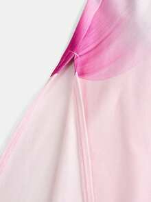 SHEIN Teen Girl Tropical Print Backless Maxi Dress 2 Pieces Set, Pink