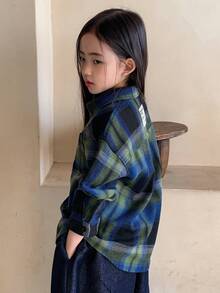 DAZY 女童翻领格子长袖梭织衬衫，秋季款 - 彩色 - 查看 6