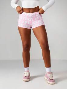 Missguided x Playboy Christmas High Rise Booty Shorts With Print - Multicolor - View 1