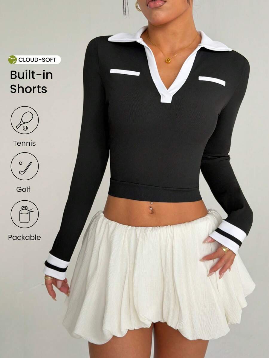 Dewbera Polo sport décontracté mode rétro pour femmes, convient pour la course, l'entraînement, le yoga, le Pilates, élégant et jeune