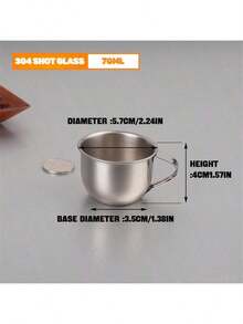 1个50/70/100毫升迷你杯。茶杯。杯子。咖啡杯。简约设计。防碎耐用。抛光优雅。适用于茶、酒、水、咖啡。可用洗碗机清洗。 - 銀色 - 查看 7