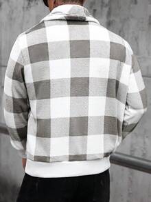 Manfinity CasualCool Men's Casual Plaid Lapel Long Sleeve Jacket, Autumn/Winter