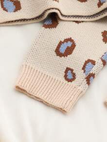 SHEIN Baby Girl Leopard Print Crew Neck Long Sleeve Knitted Dress And Knitted Pants Casual Outfit Baby Set Autumn Winter Season Puffed Sleeve Baby Outfit Cheetah Print Baby Clothes Neutral Baby Clothes Unisex 2026 Autumn And Winter Two Pieces Suit Cozy Pixies Baby Girl Set Baby Girl Knitted Outfits Baby Sweater Sets Knit Two Pieces Leopard Print Baby Clothes Autumn And Winter - Multicolor - View 5