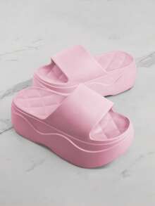 Zapatillas de casa mujer zapatillas de casa, Sandalias de plataforma,zapatillas de estar por casa mujer,fáciles de poner y quitar, material EVA, suave y cómodo, transpirable y resistente al desgaste, adecuadas para caminar a diario, ir de compras, vacaciones en la playa, piscina, uso en baños interiores. - Rosa - Ver 12