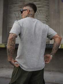 Artur Kramer T-shirt à manches courtes pour hommes, imprimé graphique vintage décontracté - Gris pâle - Voir 2