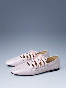 CUCCOO GRLICON 女士 Y2K 风格平底鞋，适合朋克、骑行者、酷女孩、万圣节、圣诞节、派对装扮 - 粉色 - 查看 1