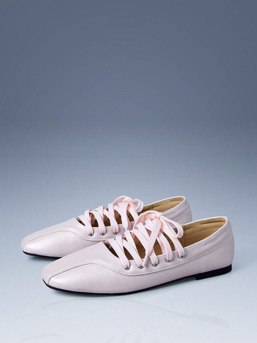 CUCCOO GRLICON 女士 Y2K 风格平底鞋，适合朋克、骑行者、酷女孩、万圣节、圣诞节、派对装扮 - 粉色 - 查看 1