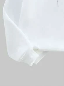 SHEIN Sparklyn 8-12岁女童可爱时尚休闲风白色圆领卫衣，粉色字母蝴蝶结印花，搭配粉色抽绳腰裤，两件套 - 紫色 - 查看 4