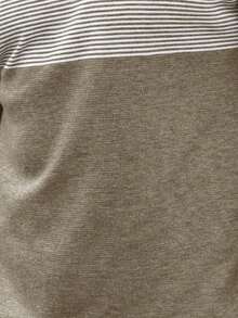 Manfinity Mode Men's Casual Contrast Color Crew Neck Long Sleeve Sweater Jumper For Men Long Sleeve Tops For Men - Camel - View 4