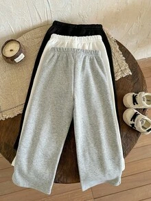 LMoss Kids LMoss 3件套男童针织纯色宽松休闲裤套装，慢跑裤，运动裤，男童长裤，舒适的秋冬款式 - 彩色 - 查看 2