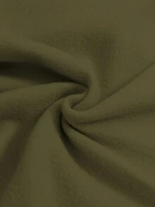 SHEIN EZwear 可爱黑猫偷窥图案休闲简约印花圆领宽松加厚长袖卫衣，适合秋冬季穿着 - 軍綠色 - 查看 6