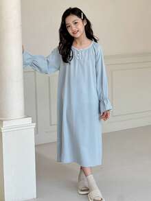 Dazy Kids 少女纯色圆领睡衣家居服