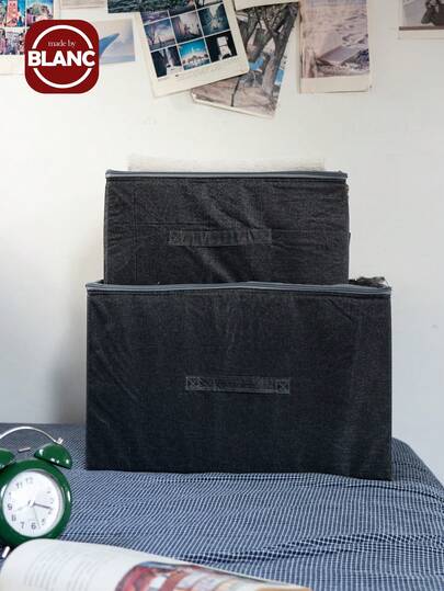 1 件可折叠家用收纳盒，翻盖衣物整理器，多功能双拉链大文件收纳盒，牛津布抽屉式衣物收纳盒，用于存放牛仔裤、毛衣等。适用于秋季装饰、节日装饰、房间装饰、卧室装饰、壁橱装饰、储物袋、储物盒、储物抽屉